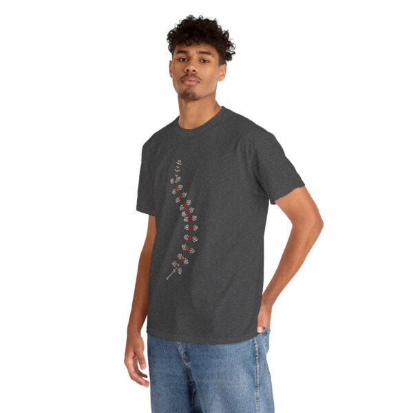 AnostracaNet T-Shirt: External Morphology of Fairy Shrimp Artemia Abstracted as Network (Unisex Heavy Cotton Tee) - Image 6