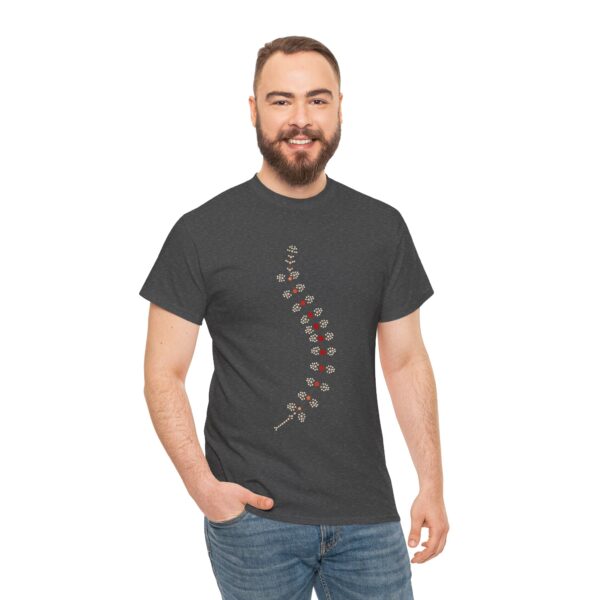AnostracaNet T-Shirt: External Morphology of Fairy Shrimp Artemia Abstracted as Network (Unisex Heavy Cotton Tee) - Image 5