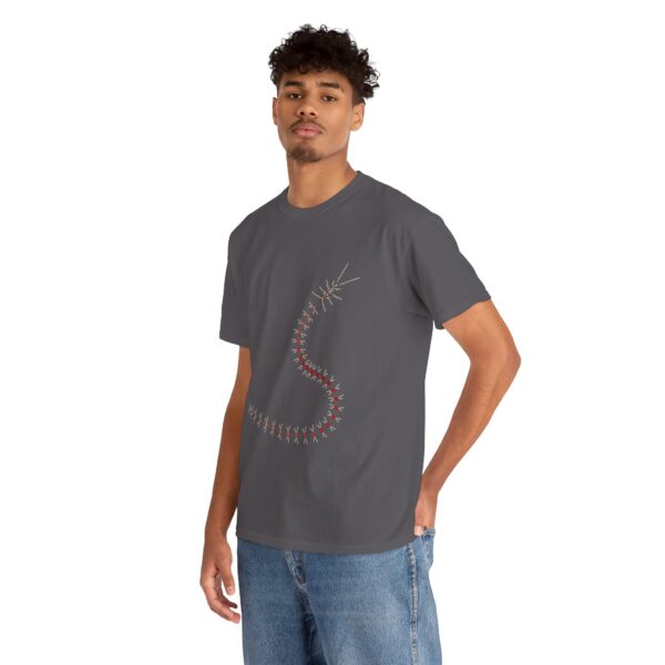 RemipediaNet T-Shirt: External Morphology of Remipedia Speleonectes Abstracted as Network (Unisex Heavy Cotton Tee) - Image 7