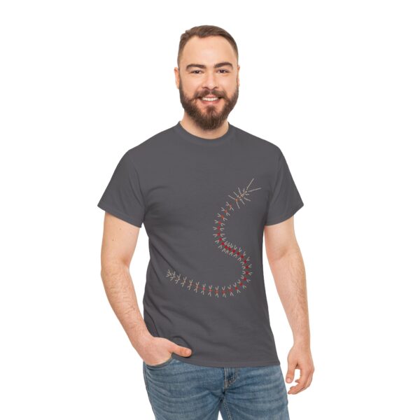 RemipediaNet T-Shirt: External Morphology of Remipedia Speleonectes Abstracted as Network (Unisex Heavy Cotton Tee) - Image 6