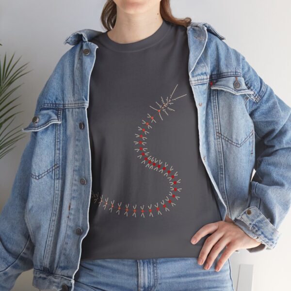 RemipediaNet T-Shirt: External Morphology of Remipedia Speleonectes Abstracted as Network (Unisex Heavy Cotton Tee) - Image 9