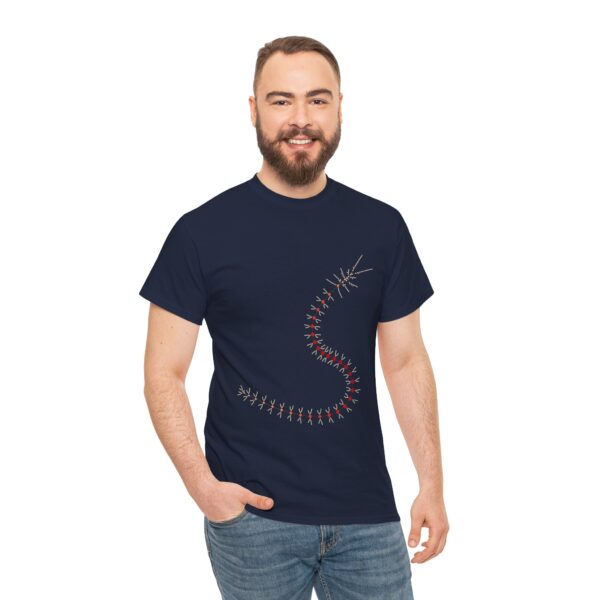 RemipediaNet T-Shirt: External Morphology of Remipedia Speleonectes Abstracted as Network (Unisex Heavy Cotton Tee) - Image 65