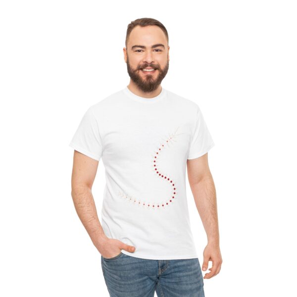 RemipediaNet T-Shirt: External Morphology of Remipedia Speleonectes Abstracted as Network (Unisex Heavy Cotton Tee) - Image 17