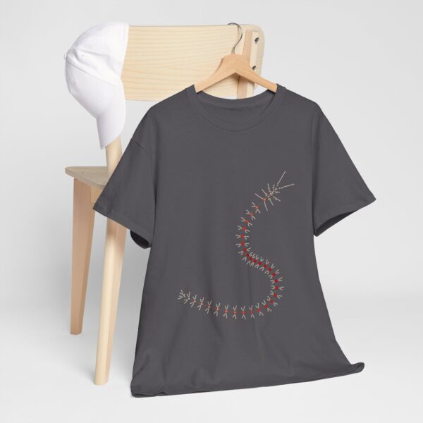 RemipediaNet T-Shirt: External Morphology of Remipedia Speleonectes Abstracted as Network (Unisex Heavy Cotton Tee) - Image 4