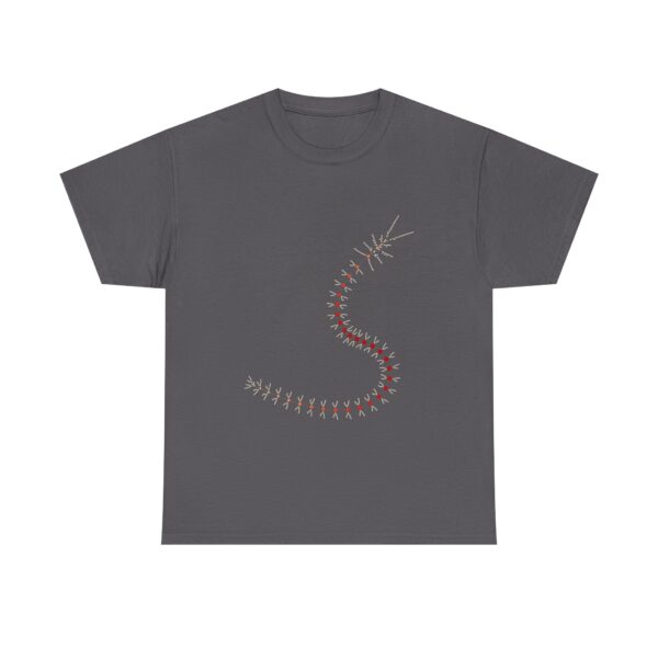 RemipediaNet T-Shirt: External Morphology of Remipedia Speleonectes Abstracted as Network (Unisex Heavy Cotton Tee) - Image 2