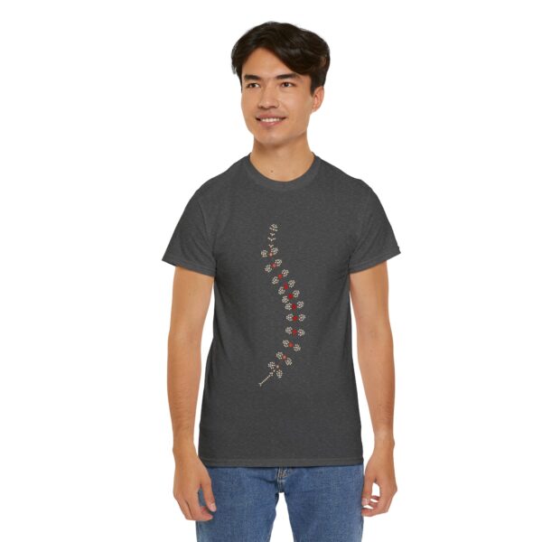 AnostracaNet T-Shirt: External Morphology of Fairy Shrimp Artemia Abstracted as Network (Unisex Heavy Cotton Tee) - Image 8