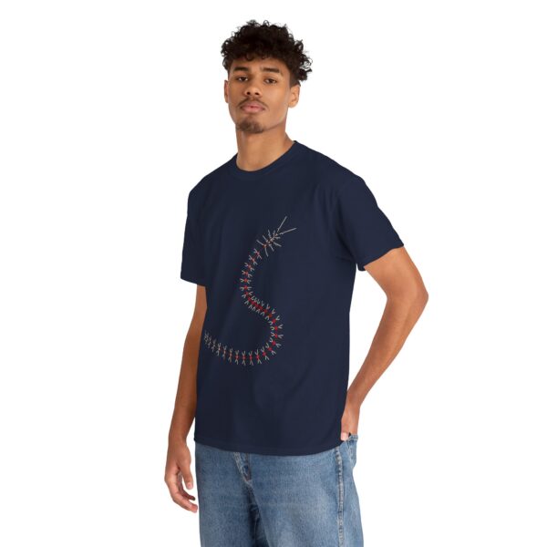 RemipediaNet T-Shirt: External Morphology of Remipedia Speleonectes Abstracted as Network (Unisex Heavy Cotton Tee) - Image 66