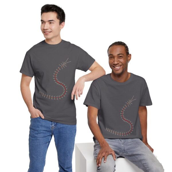 RemipediaNet T-Shirt: External Morphology of Remipedia Speleonectes Abstracted as Network (Unisex Heavy Cotton Tee) - Image 11