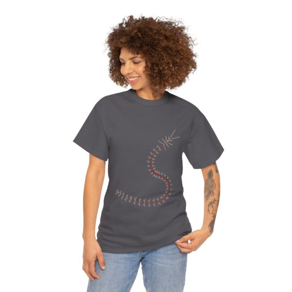 RemipediaNet T-Shirt: External Morphology of Remipedia Speleonectes Abstracted as Network (Unisex Heavy Cotton Tee) - Image 5