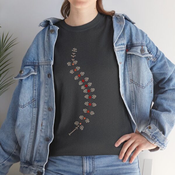 AnostracaNet T-Shirt: External Morphology of Fairy Shrimp Artemia Abstracted as Network (Unisex Heavy Cotton Tee) - Image 9