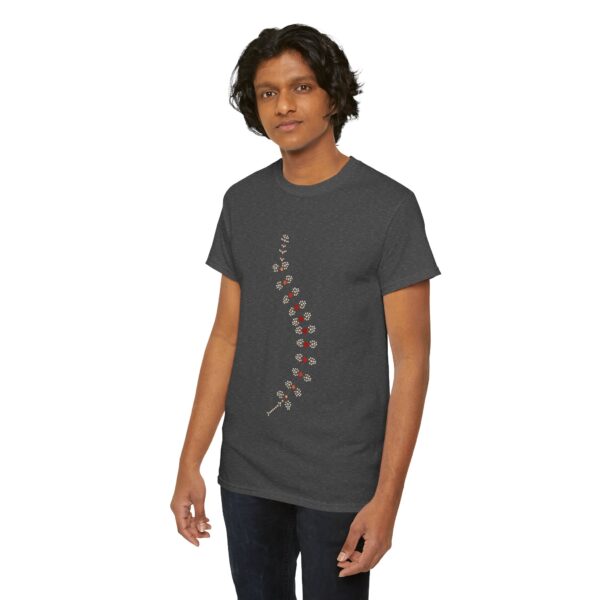 AnostracaNet T-Shirt: External Morphology of Fairy Shrimp Artemia Abstracted as Network (Unisex Heavy Cotton Tee) - Image 7