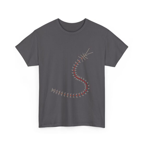 RemipediaNet T-Shirt: External Morphology of Remipedia Speleonectes Abstracted as Network (Unisex Heavy Cotton Tee) - Image 3