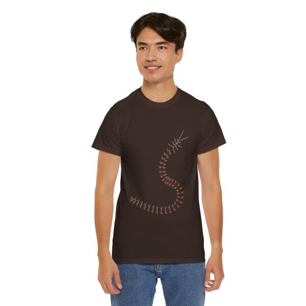 RemipediaNet T-Shirt: External Morphology of Remipedia Speleonectes Abstracted as Network (Unisex Heavy Cotton Tee) - Image 44