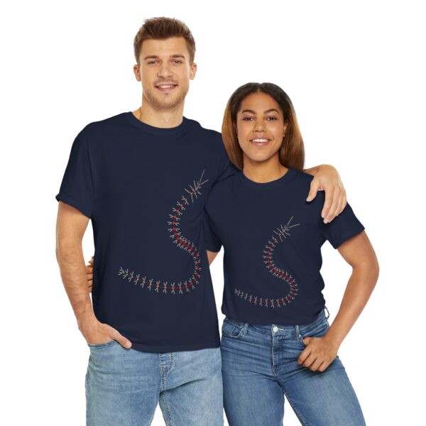 RemipediaNet T-Shirt: External Morphology of Remipedia Speleonectes Abstracted as Network (Unisex Heavy Cotton Tee) - Image 70
