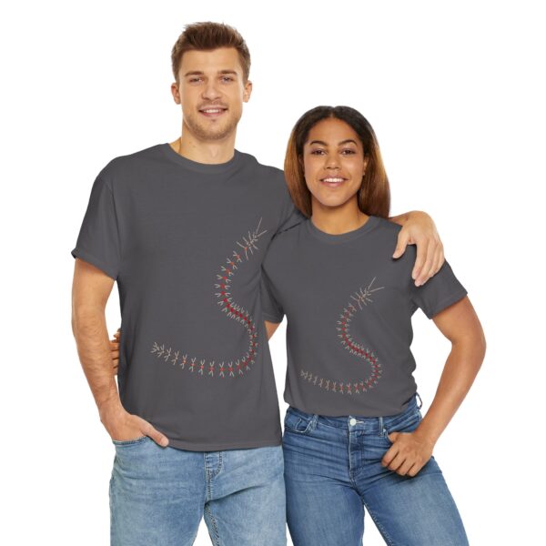 RemipediaNet T-Shirt: External Morphology of Remipedia Speleonectes Abstracted as Network (Unisex Heavy Cotton Tee) - Image 10