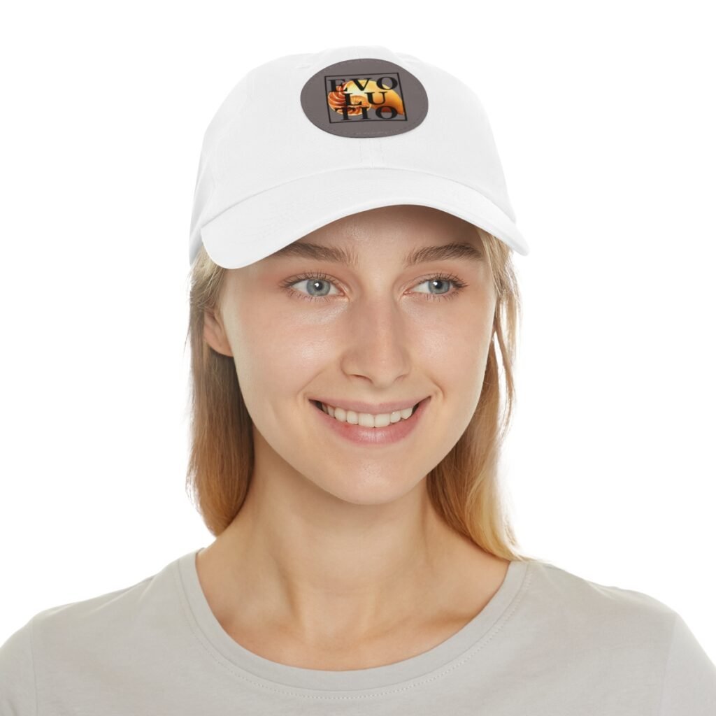 Dad Hat with Leather Patch (Round) - EVOLUTIO: A Research Center for Evolution and Development (Official Logo)
